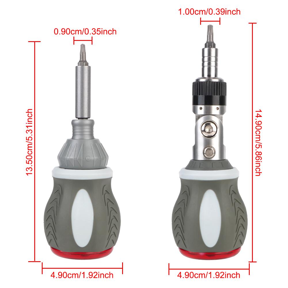 Adjustable angle domestic maintenance Multi-functional ratchet screwdriver 180-degree 8-in-1 mini quick ratchet screwdriver set