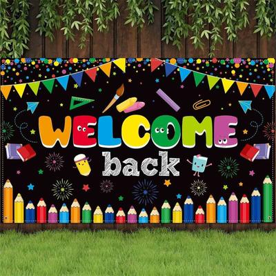 Bannière de bienvenue de retour à l'école - Décorations de retour à l'école pour la rentrée scolaire pour la bannière du premier jour d'école en classe, retour à l'école