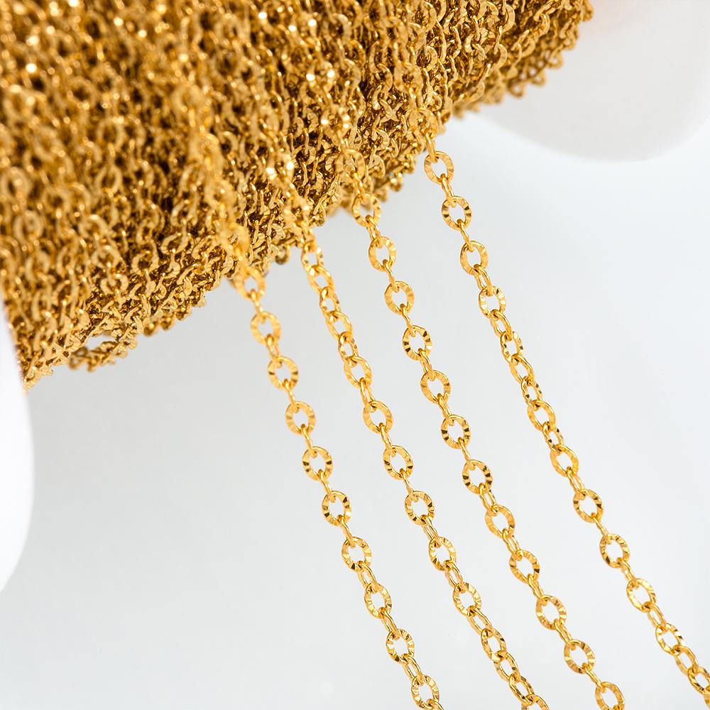 2Meters Multi-Size Stainless Steel Sunflower Thin Chain Radial Lines O Shape Chain Jewelry Making DIY Necklace Bracelet Supplies