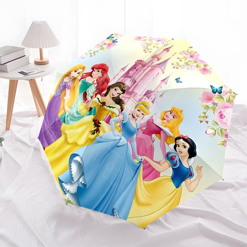Princess Castle Themed Automatic Opening and Closing Umbrella, Brightly Colored 8-rib Portable Umbrella, Suitable for Men and Women, A Perfect Gift fo