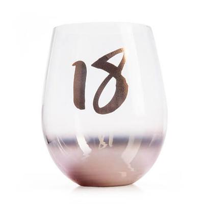 Birthday Blush Stemless Glass (18th Birthday)
