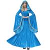 Abito da Principessa Vampira Medievale Drammatico Retrò con Maniche a Svasatura per Donna Adulta Costumi Cosplay di Halloween Abbigliamento per Role Play