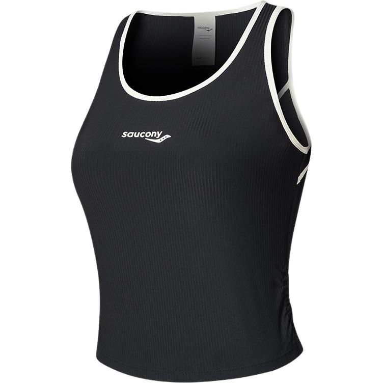 

Saucony Two-In-One Round Neck Fashion Soft Skin-Friendly Sleeveless Tank Top Women Tops Black SA1259TK51L-BK001 XS