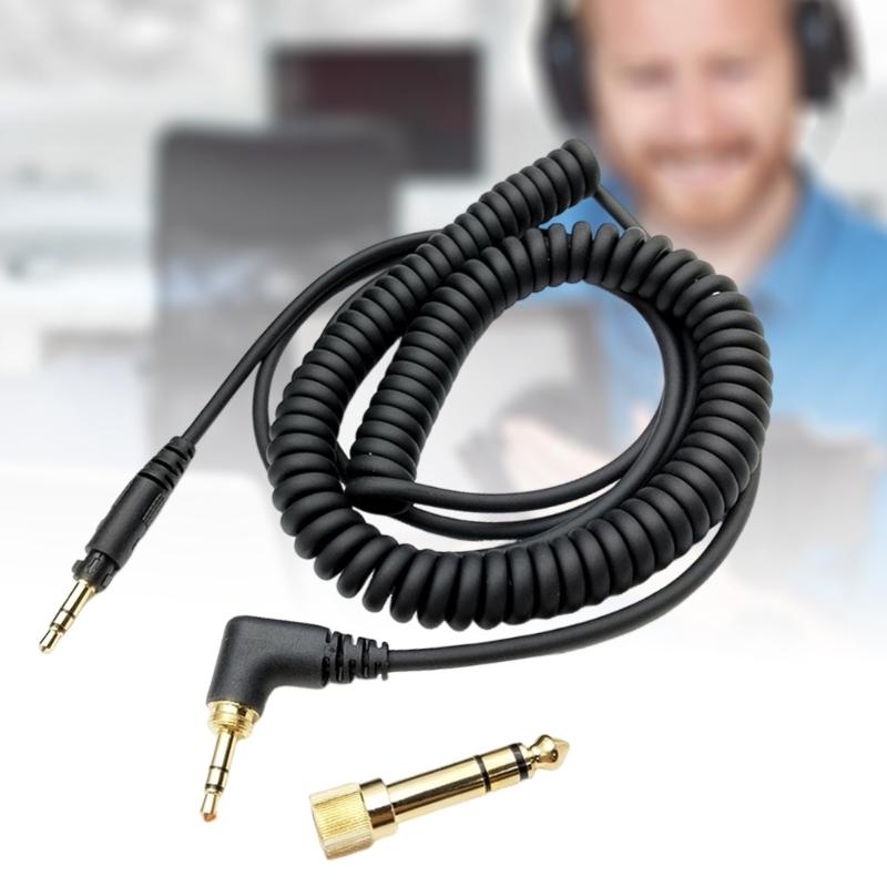 Replacement Auditory Cable for EAH DJ1200 Headphones Featuring Adjustable Spring Designing and 3.5mm 6.35mm Plugs