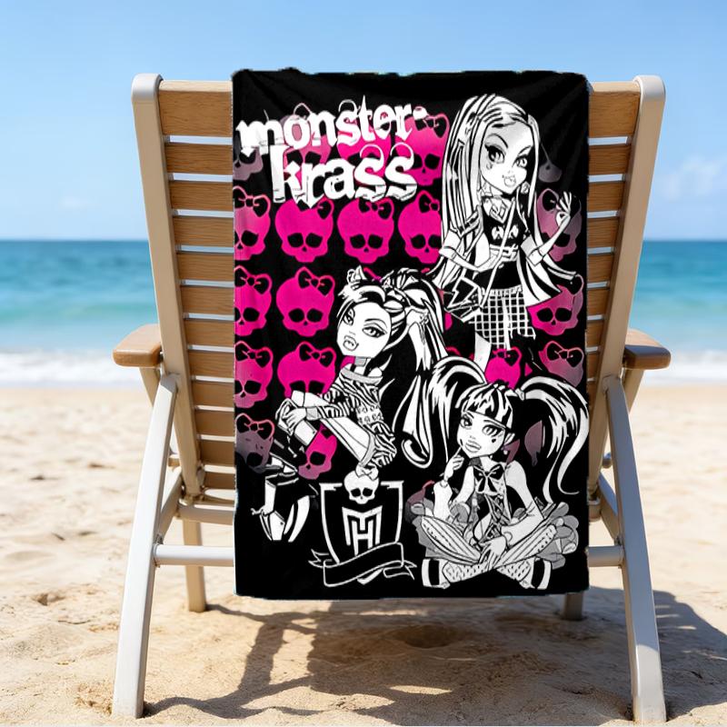 Proof Beach Towel with a Monster High1 Pattern - Soft,absorbent,quick-drying,machine Washable - Perfect for Swimming,camping,bathing