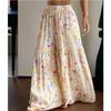 Pantalon Floral d'Été pour Femme, Taille Haute, Ample, Fin, Jambe Large, Élégant, Amincissant, Pantalon Droit Polyvalent
