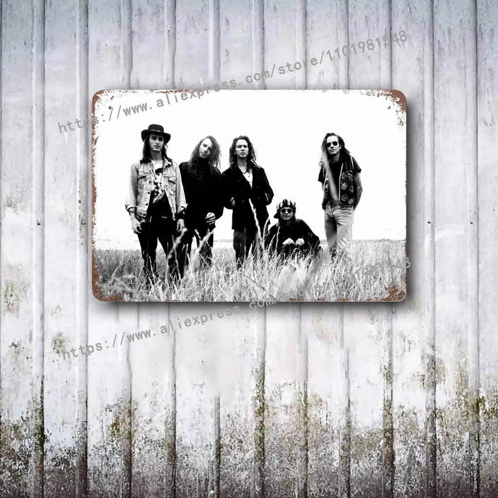 Pearl Jam Bands Metal Dekor Poster Vintage Blechschild Metallschild Dekorative Plakette für Pub Bar Man Cave Club Wanddekoration