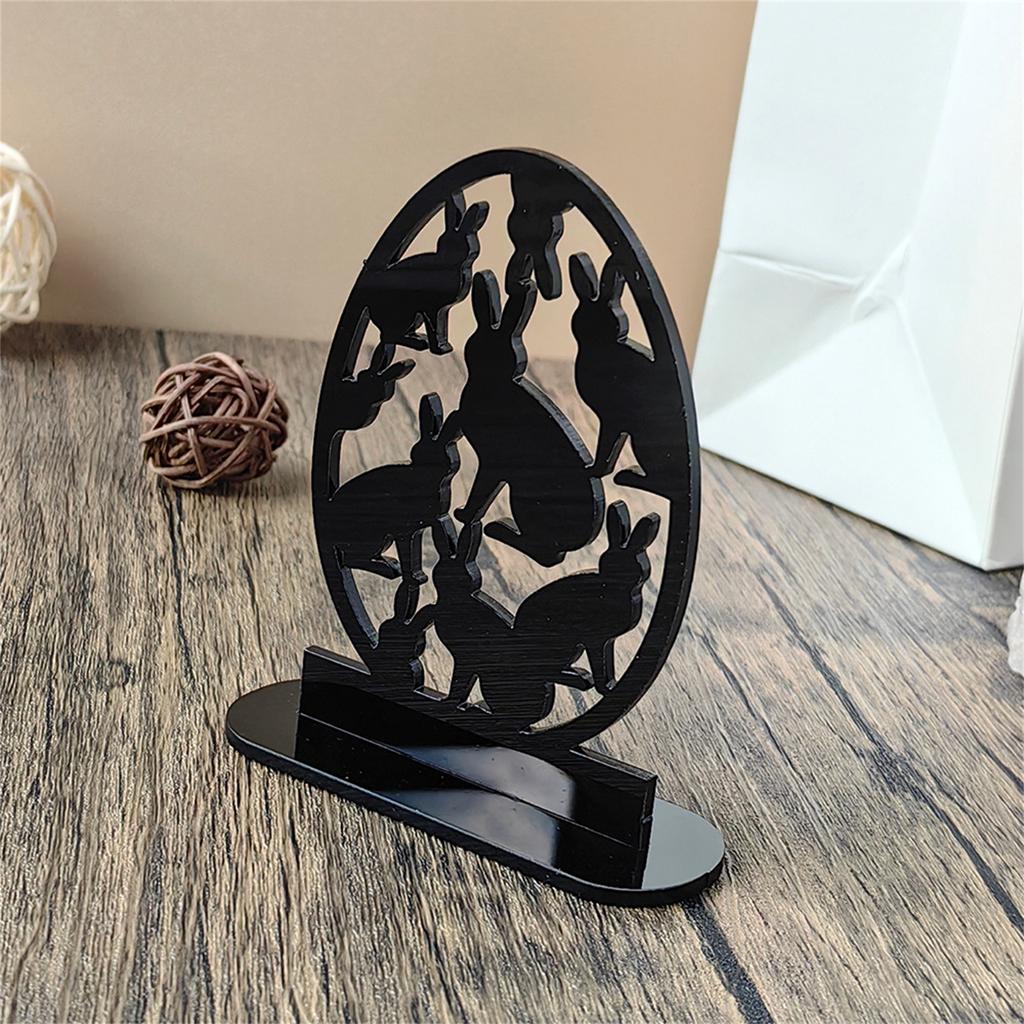 Easter Acrylic Rabbit Ornaments Stand Up Plaques Sign Cute Bunny Egg Decoration Figurines Spring Home Decor Kids Gift