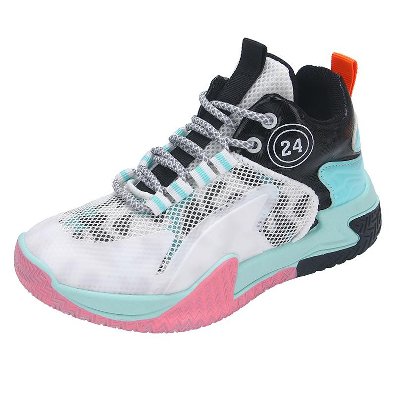 Boys' sports shoes 2025 new student basketball shoes children's mesh breathable casual shoes medium and older children's running shoes