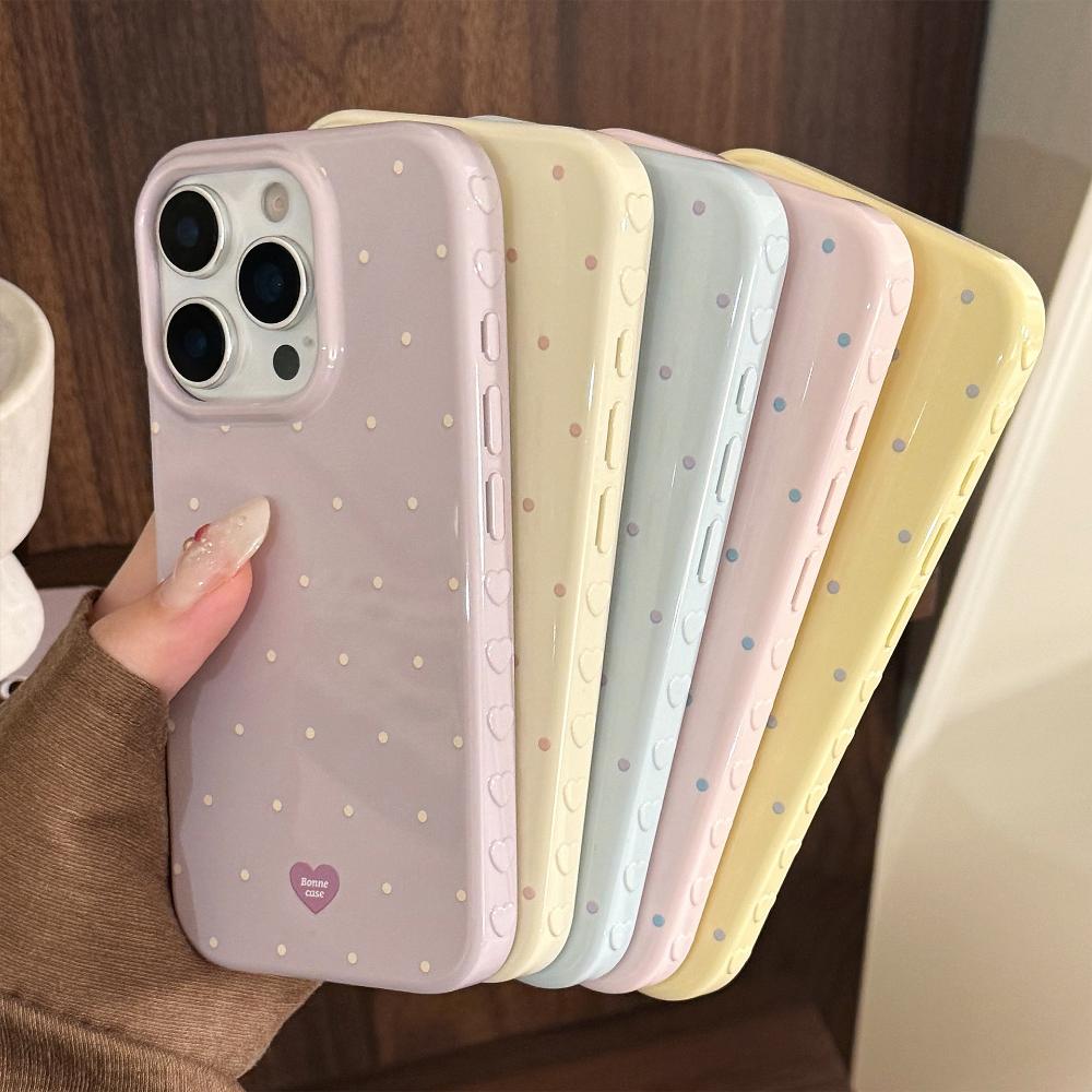 Suitable for Apple IPhone 16, IPhone 17, Color Blocking, Minimalist Polka Dot, IPhone 15 Pro Max, IPhone 14 Full Coverage, and IPhone 13 Fresh Style