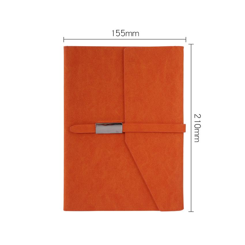 Foldable Business Notebook With Magnetic Closure, Suede Leather Notepads Diary Metal BuckleFoldable Business Notebook With Magne темно-оранжевого