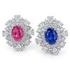 WUIHA 925 Sterling Silver Oval Cut Lab Sapphire High Carbon Diamonds Gemstone Wedding Engagement Studs Earrings Fine Jewelry