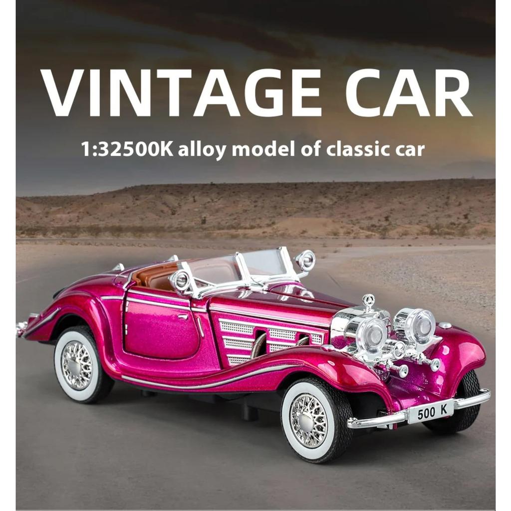 1/32 Luxury vintage car BENZ 500K alloy model, exquisite desktop ornaments, the best collection for car model enthusiasts
