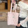 Candy Color Plaid Women's Shoulder Bags Large Capacity Women's Shopping Bag Cute Bowknot Female Travel Handbags Book Tote Purse
