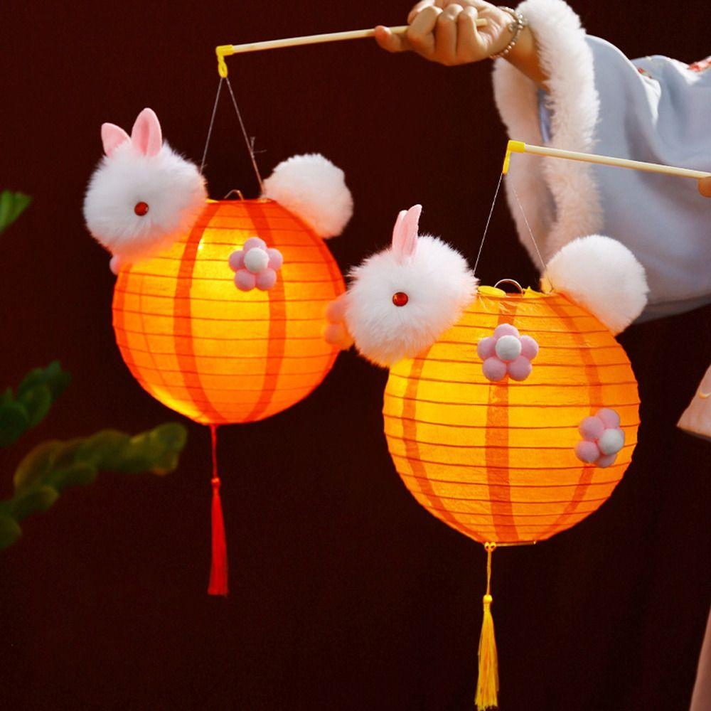 Portable Chinese Rabbit Lantern Traditional LED Lantern Toys Antique Lantern  New Year