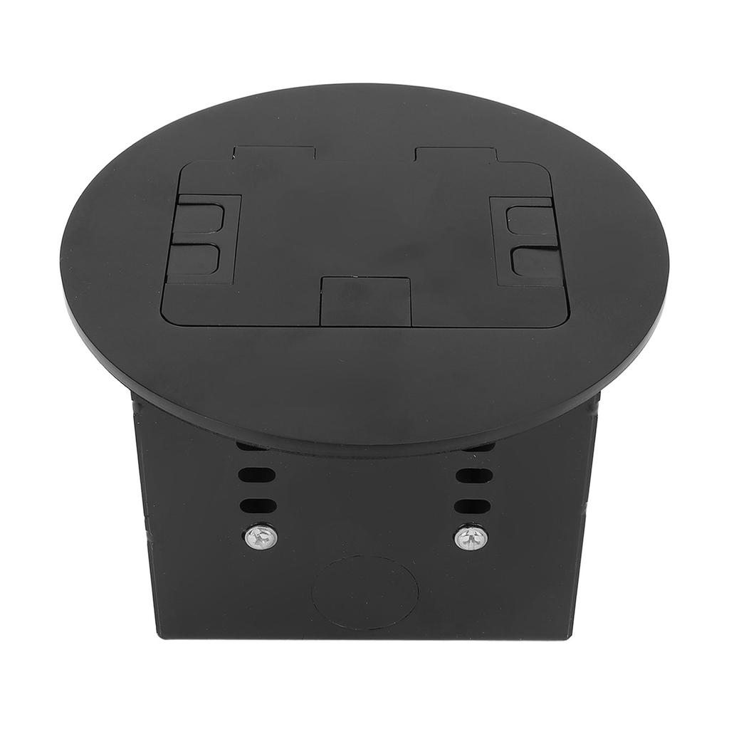 Recessed Floor Outlet Box Water Proof Stainless Steel Flat Socket Kit 20A 2 3 Holes 2 USB Round Blac
