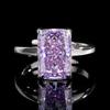 Womens Fashion Jewelry Set With Cubic Zirconia Ice Flower Cut Earrings Necklace Ring Purple Violet Tone Copper Alloy
