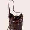 Fashion Versatile Bucket Bag Trendy Tote Big Bag Commuter Leather Women's Bag Hand Grab Shoulder Bag