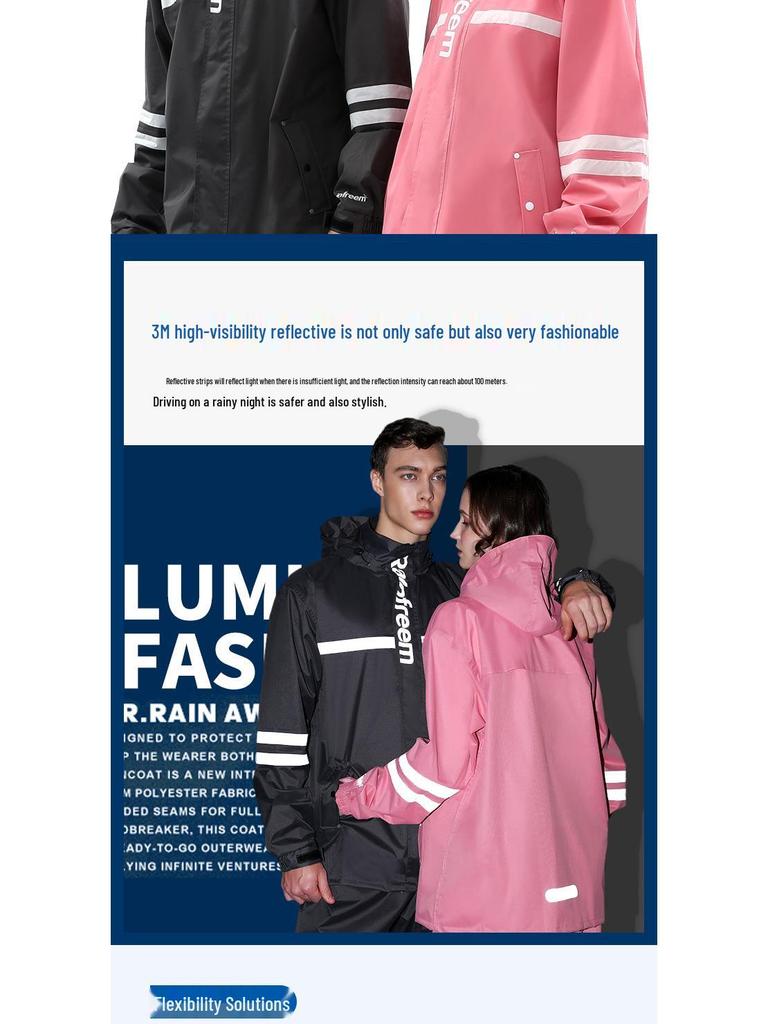 Qinfeiman Dvouvrstvý motocyklový pláštěnkový set a kalhoty pro jízdu v přírodě