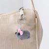 Cute Bowknot Sad Hamster Keychain Plush Bowknot Hamster Key Chain Charm Attractive Keyrings Bag Hanging Decoration