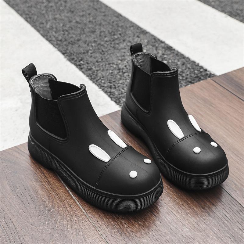 Martin rain boots cute student platform rain shoes adult women's waterproof shoes new water boots short boots non-slip rubber shoes women