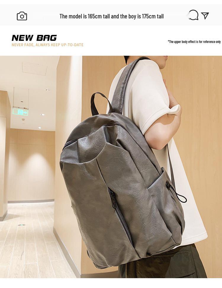New Fashion PU Leather Double-Compartment Retro Backpack for Women
