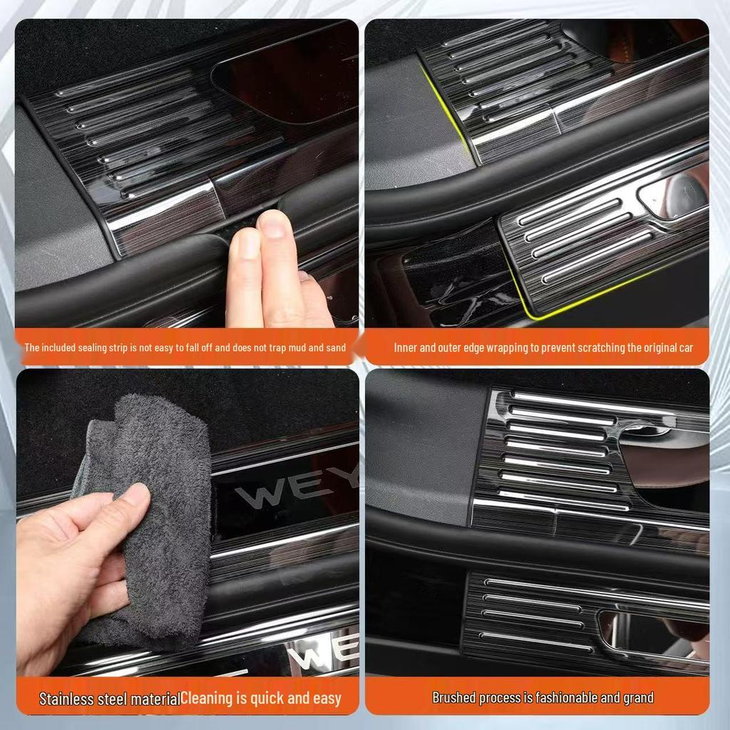 Wey V9X8X Car Door Sill & Trunk Bumper Stainless Steel Anti-scratch Interior Trim
