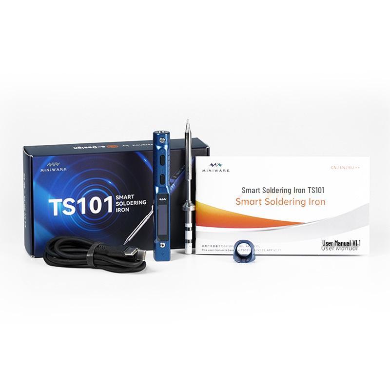 TS101 Starry Blue High-Power Smart Electric Soldering Iron - Portable One-Key Heat-Up Soldering Pen by Miniware
