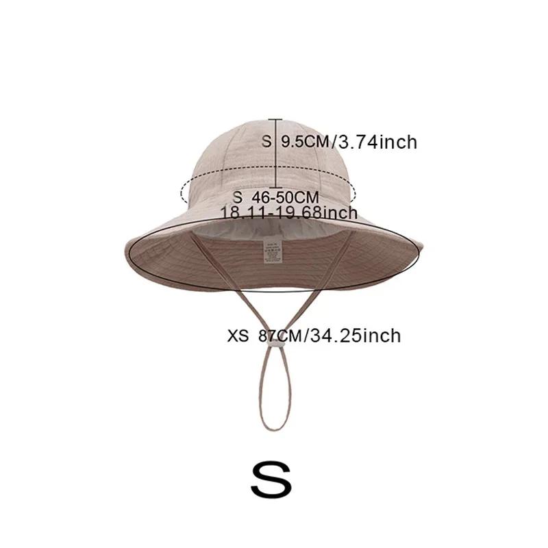 Adjustable Baby Summer Hat Muslin Children Panama Cap for Girls Boys 100% Cotton Kids Bucket Hat Outdoor Beach Infant Cap 1-3Y