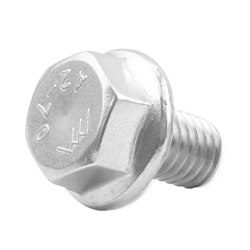 Stainless Steel M3-M6 Hex Flange Bolt with Tooth, Anti-Slip Flat Head