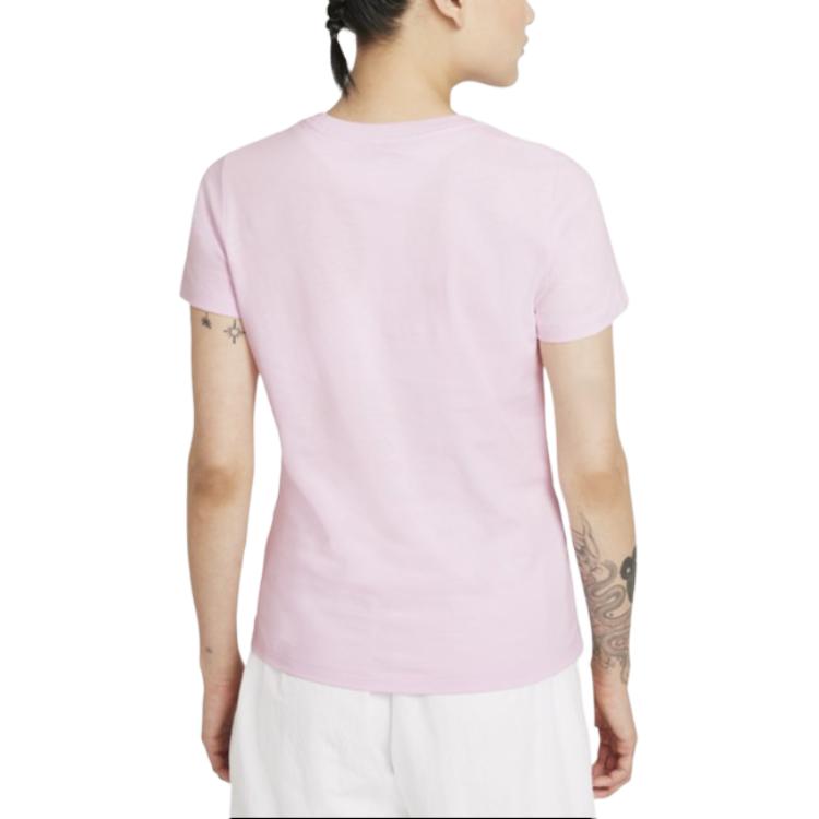 Nike Sportswear Essential Classic Logo Short Sleeve T-Shirt Women Tops Pink BV6170-695