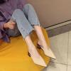 Fashion Mules Women's Slippers and Ladies Sandals 2024 Two-tone Low Heel Slides Shoes Job Pointed Toe Outside New Collection Casual 39 W
