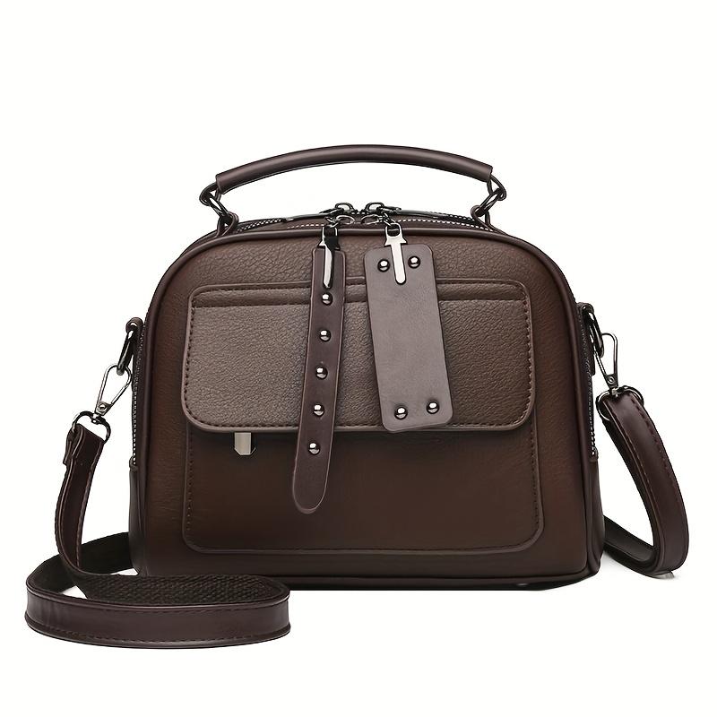New Fashiable Women's Versatile Bag, Multi-layer Large Capacity Shoulder Bag, Simple Casual Leather Crossbody Bags