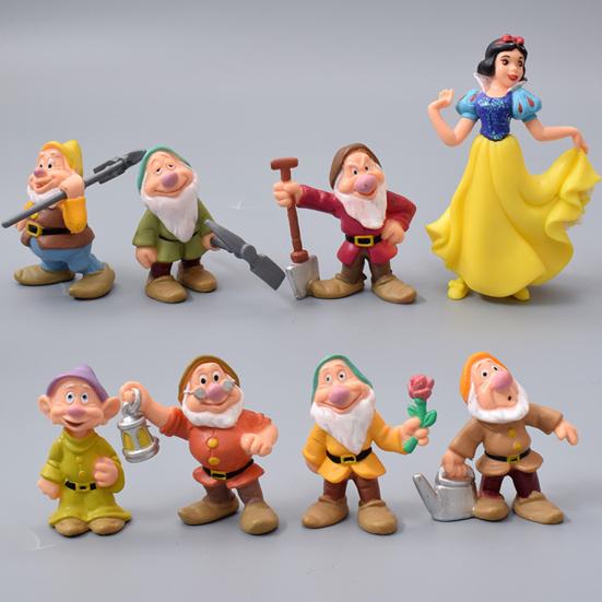 8Pcs/Set Snow White Seven Dwarfs Figures Model  Toys Ornaments Home Decoration