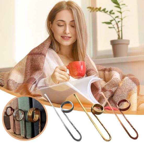3 Pcs Copper Book Holder Ring Metal Thumb Book Page Holder Handmade Finger Ring Bookmark Lightweight Book Opener Reading Tool for Book Lovers
