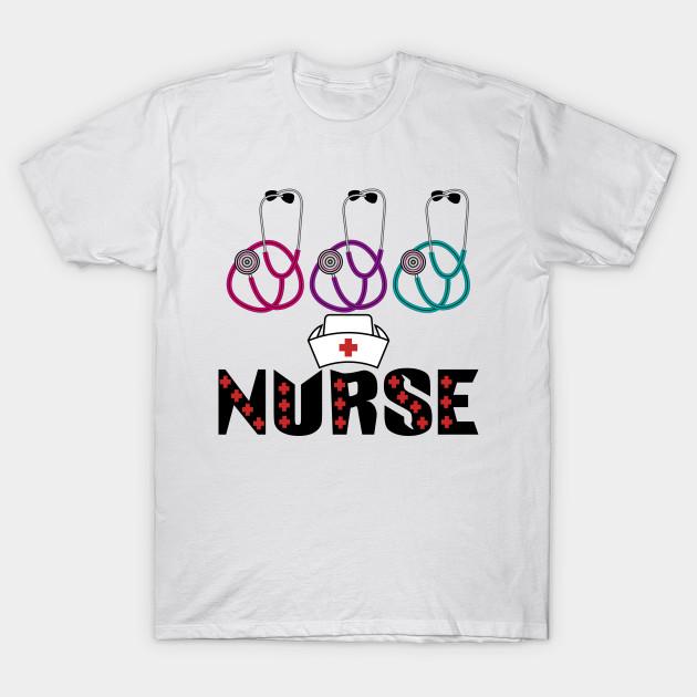 Buy T Shirt Women Nurse With Three Stethoscopes Design Harajuku Print