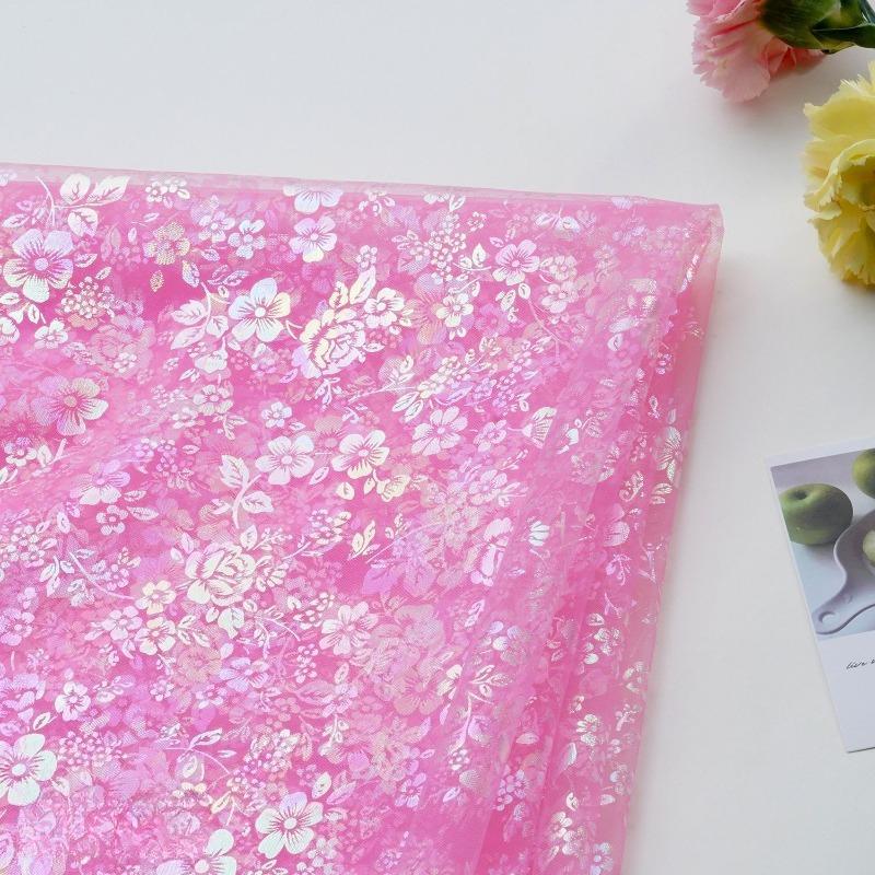 1/3/5 jardów iridescentna gradientowa drukowana tkanina siatkowa na ręcznie robione DIY szycie odzieży spodni spódnic akcesoria dekoracyjne wykończenia kokardek