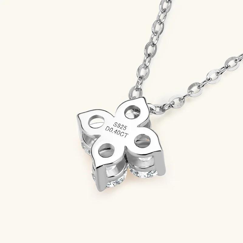 Trendy Clover Moissanite Pendants Necklaces for Women  Sterling Silver Elegant Luxury Diamond Necklace Jewelry Gifts
