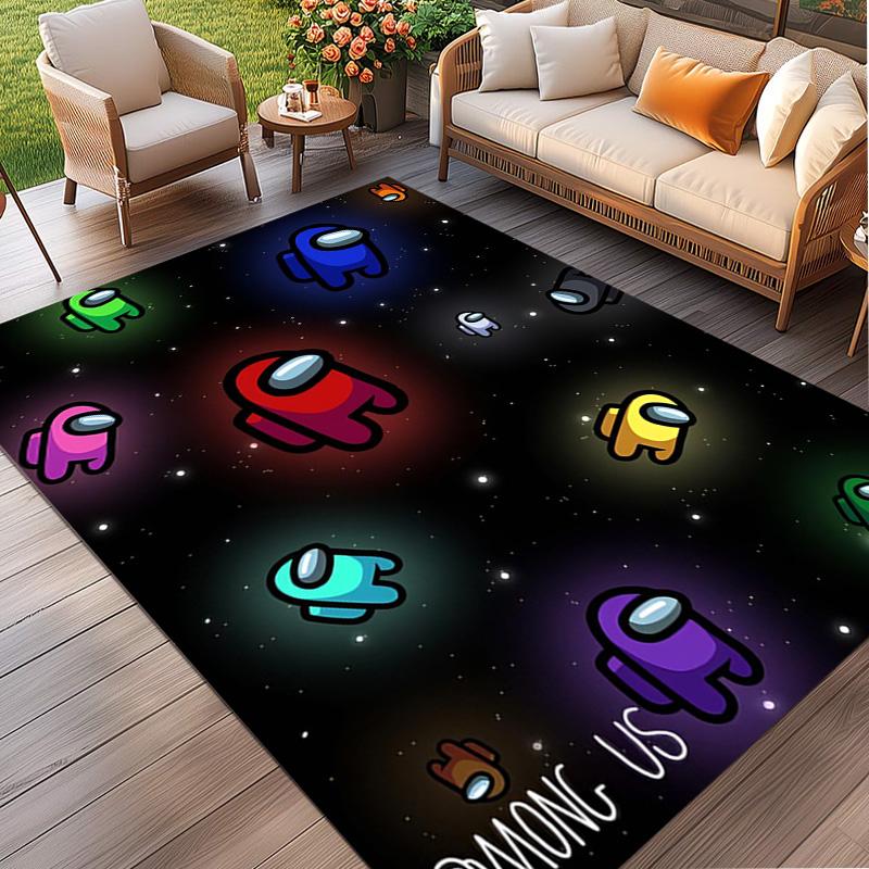 Tapis imprimé Among Us, Tapis de sol lavable, Pour entrée, Dortoir, Buanderie, Bureau, Étude, Décoration intérieure Cadeau d'anniversaire de Noël