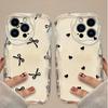 Zwarte Strik Hart Telefoonhoesje voor Samsung Galaxy A56 A55 A36 A35 A26 A25 A15 5G A24 A23 A22 A52 A52S A71 A72 4G Siliconen Cover
