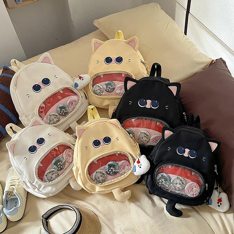 Japanese ins high-value girl cute pain bag new second-dimensional soft girl transparent backpack female cartoon backpack