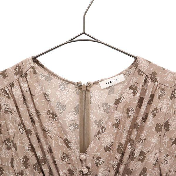 FRAY I.D 20AW FWFO205233 Floral Long Sleeve Waist Shirring Print One Piece Women Used
