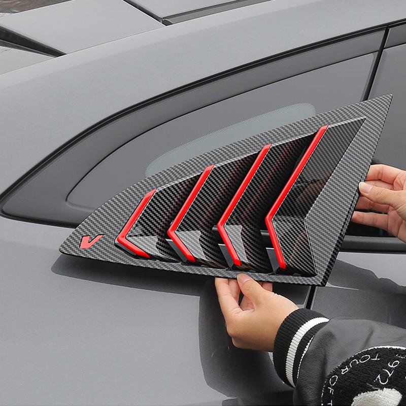 DinCh 2pcs Rear Triangular Window Decorative Shutters Louvers Spoiler Panel For Changan UNIV UNI-V -2026