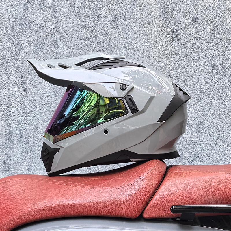 Unisex Motorcycle Rally Helmet with Single Visor for Road and Off-Road Long Distance Travel