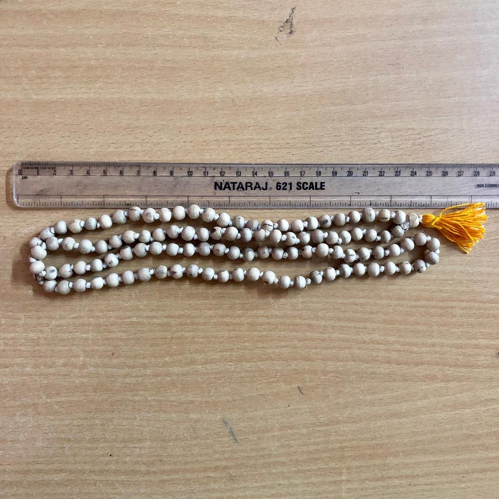 8 mm tondo 108+1 Perla Indiana TULSI Tulasi Basilico Santo Vaishnav Iskcon Japa Jaap Mala Rosario Yoga Preghiera Guarigione Meditazione