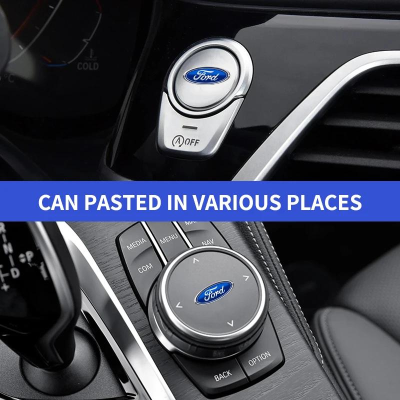 Mode Auto Knop Schakelaar Decoratieve Sticker Voor Ford Focus2 MK2 3 4 MK3 MK4 ST Mondeo Festiva Fusion Pakket Fiesta Mustang Ranger