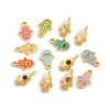 CARLIDANA Pink Blue Enamel Hamsa Hand Charms Gold Plated Charms Religious Muslim Islamic Hand of Fatima Charms DIY Jewelry