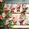 Santa Claus Christmas Ornament Cute Santa Plays Guitar/Sax/Trumpet Musical Instrument Acrylic Ornament for Christmas Tree Home Party Decor