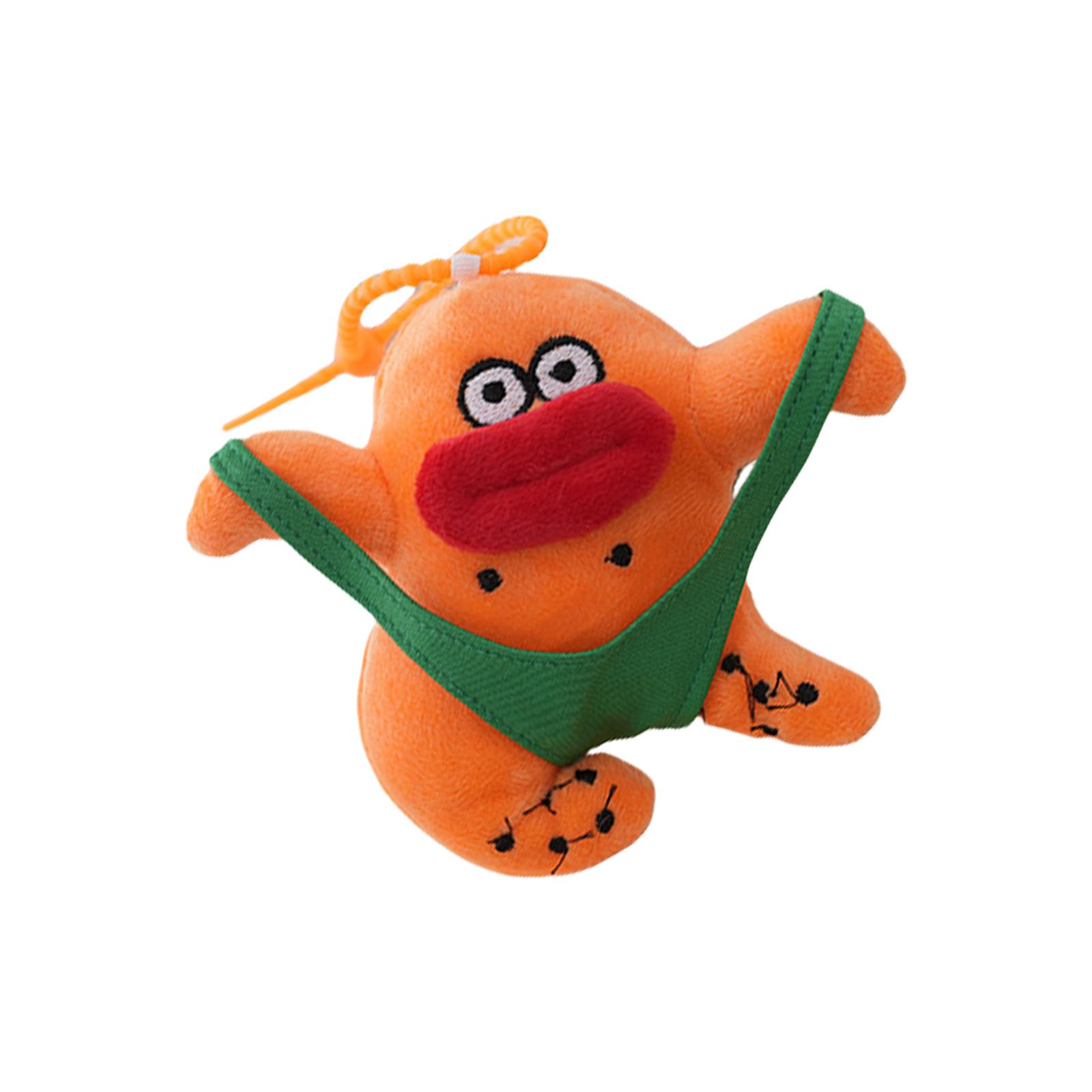 

Забавный брелок в виде куклы с сосисочным ртом, милый плюшевый брелок с животным, декоративный аксессуар для ключей для украшения машины или сумки оранжевый