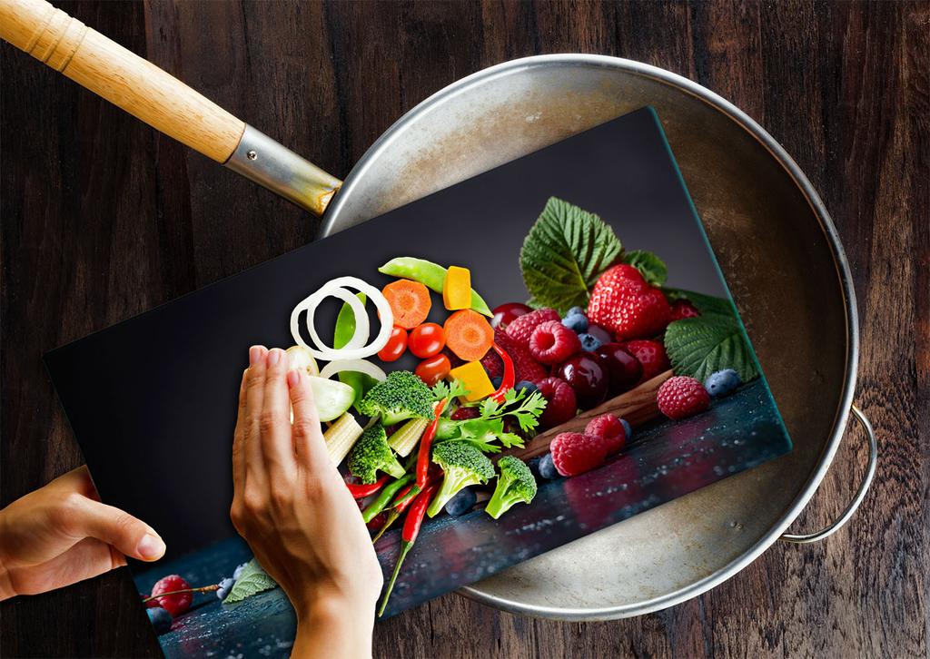 Glass Plate Cutting Board 52X30 Fruits